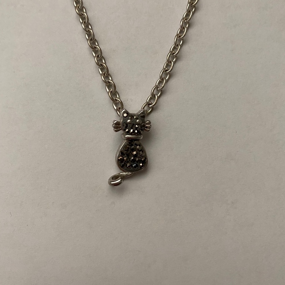 Cat Necklace, Black Jewels, Very Adjustable